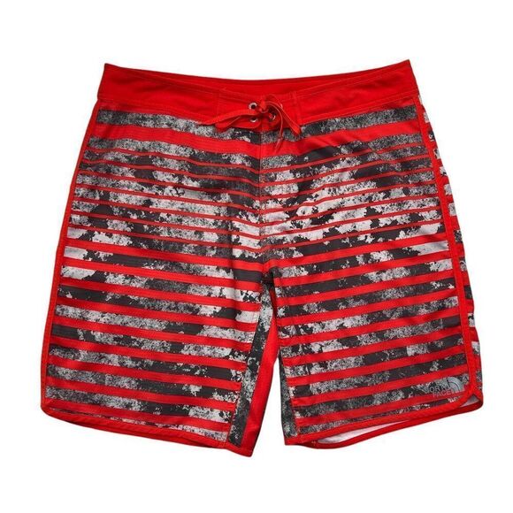 The North Face Boardshorts Men's Size 36 Red & Gray Camo Beach Swim Trunks - Picture 1 of 12